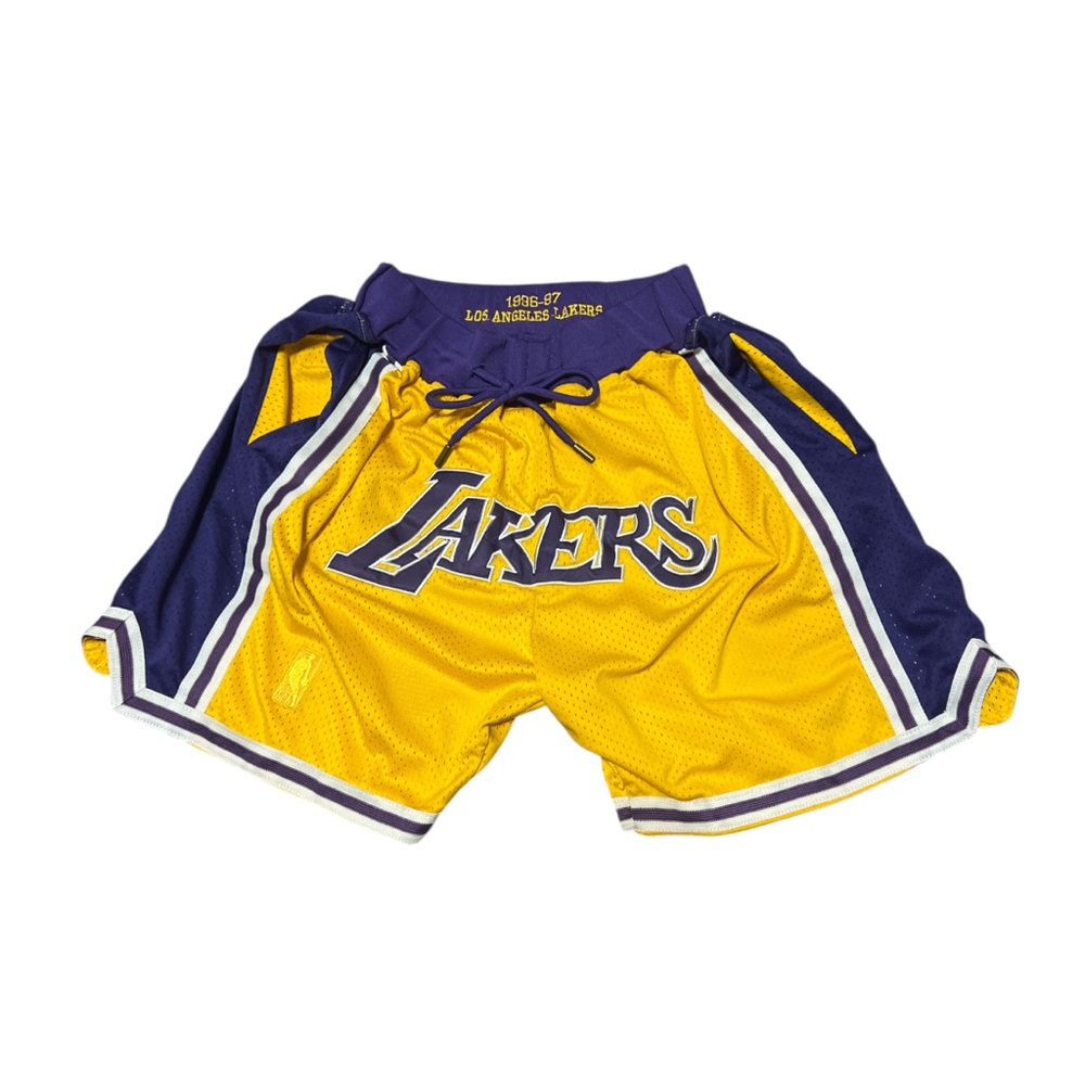 Just Don Purple and Yellow Lakers Shorts medium